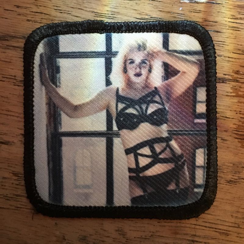 Blonde in Strappy Lingerie Square Patch