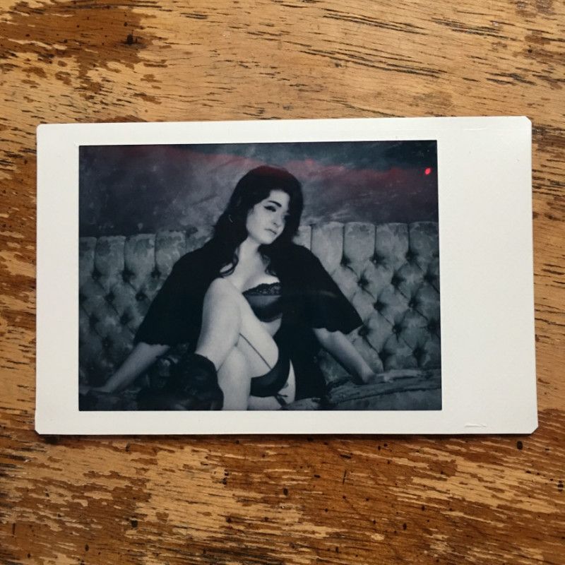 Casting Couch Black and White Polaroid