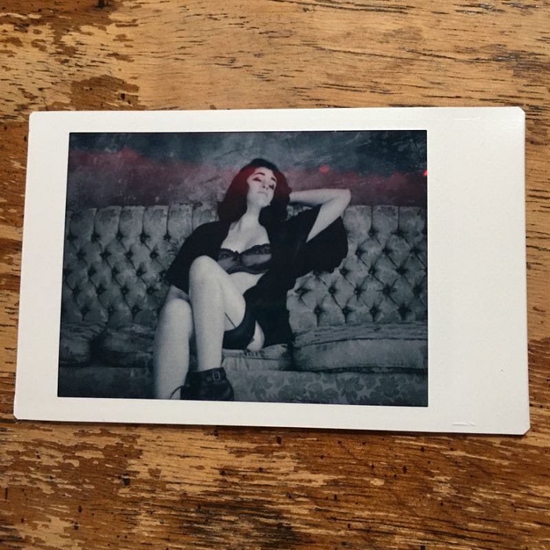 Casting Couch Black and White Polaroid