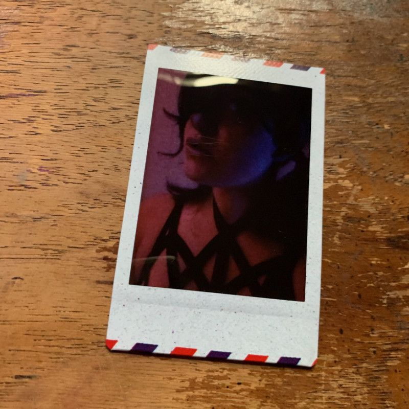 Pigtails and Strappy Lingerie Polaroid