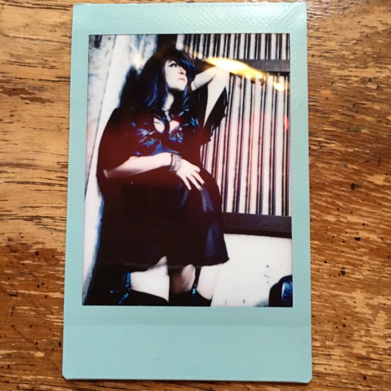 Lingerie Pinup Sheer Robe Polaroid