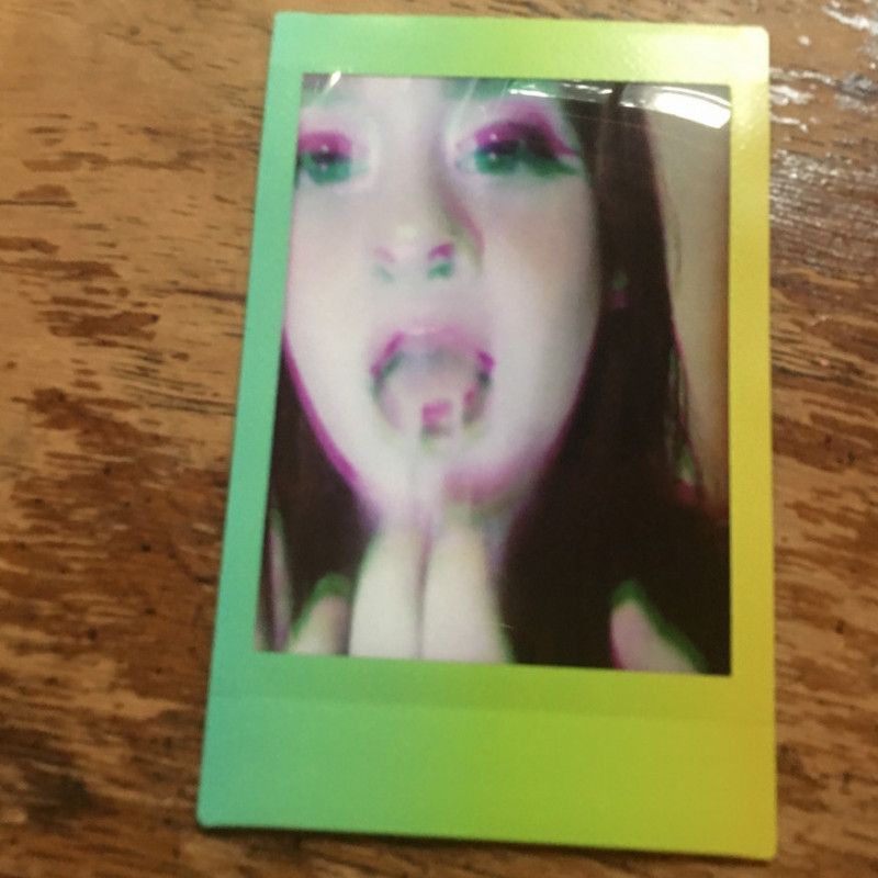 Glitchy Oral Fixation Cum Spit Polaroid