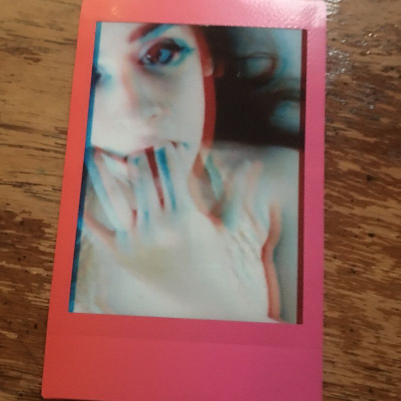 Glitchy Fingers in Mouth Oral Polaroid