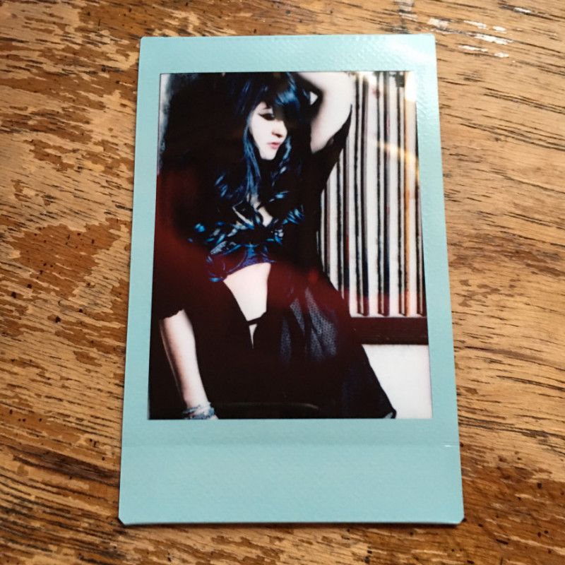 Green Lingerie Pin Up Polaroid