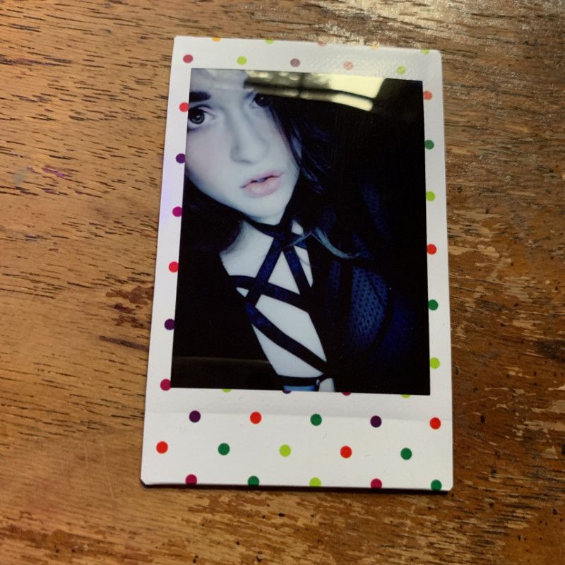 Strappy Black Lingerie Selfie Polaroid