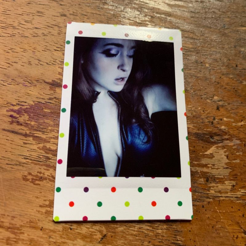 Black Leather Lingerie Selfie Polaroid