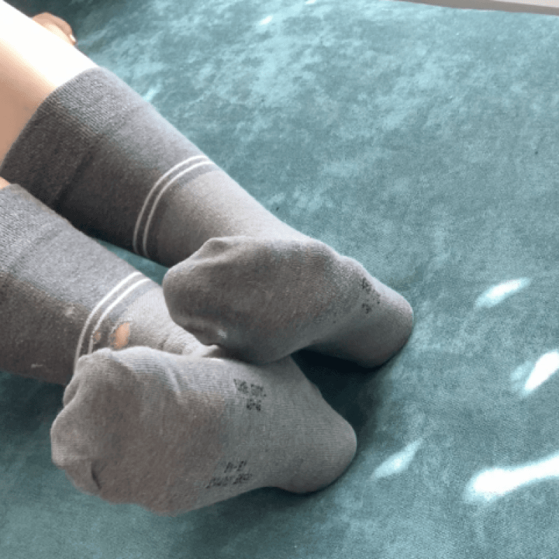 EXTREMELY Well Worn Gray Socks