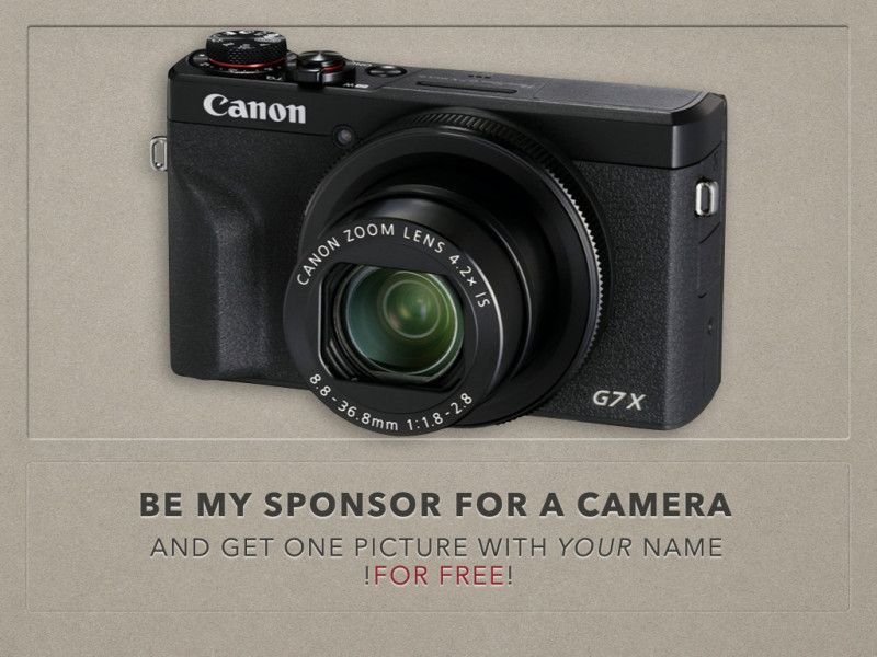 be my SPONSOR for CAMERA