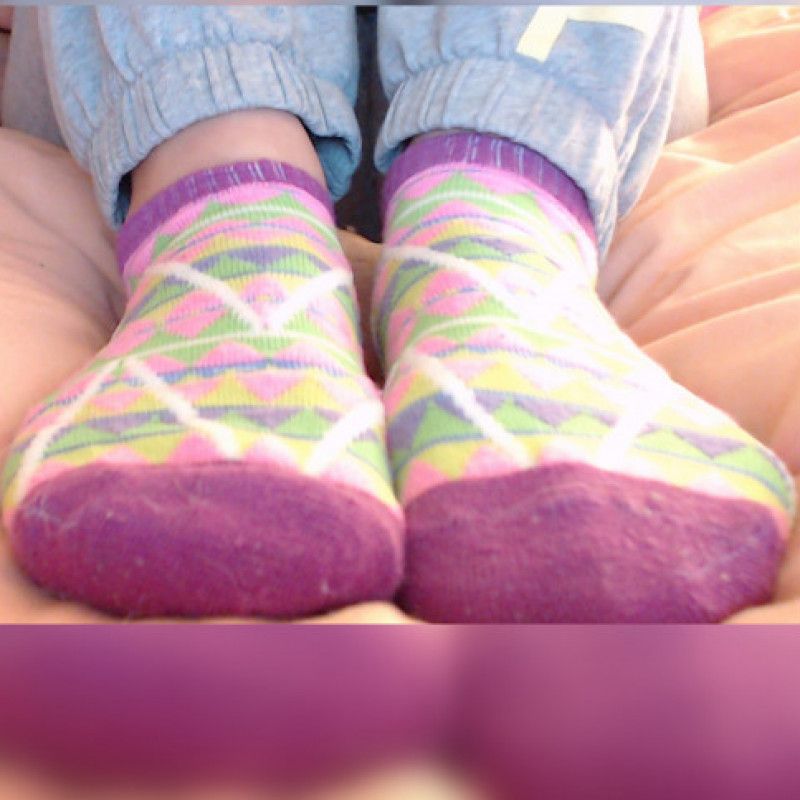 Purple Geometric Socks