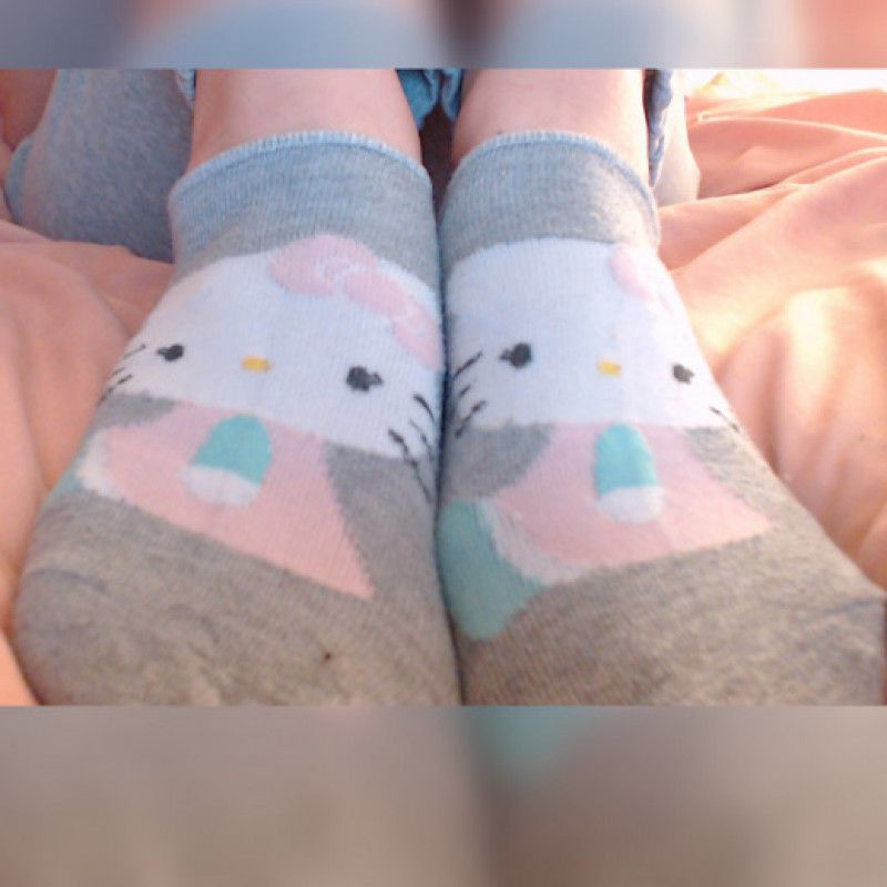 Grey Hello Kitty Socks