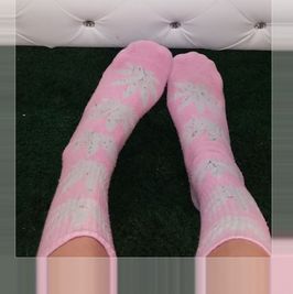 Pink White Weed Socks