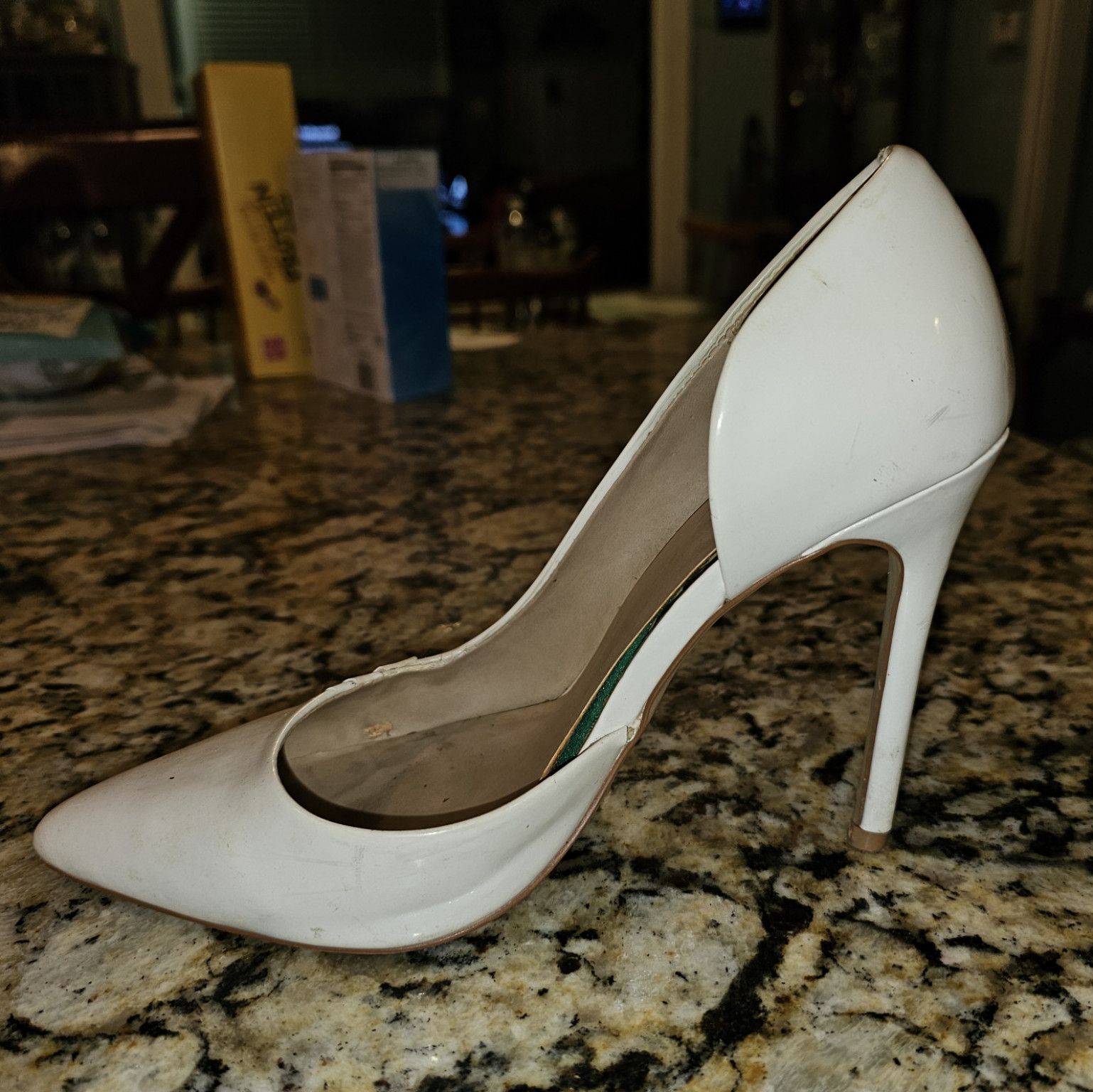 White Patent Stiletto Pump