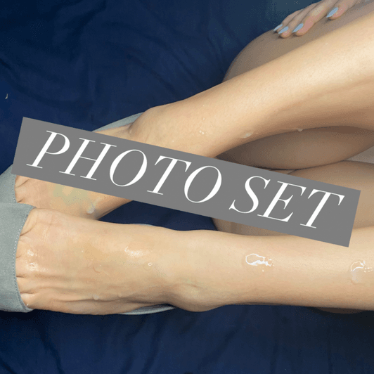 Grey Heels Cum On Feet Photo Set