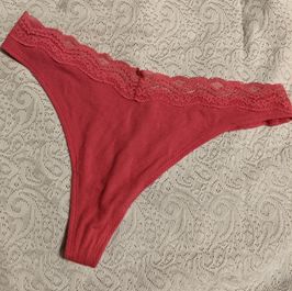 Worn Panties Hot Pink Ribbed