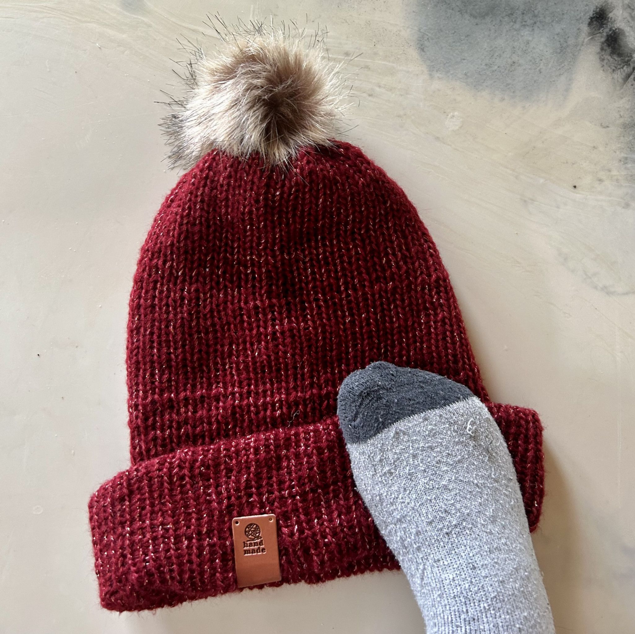 Hat made by feet