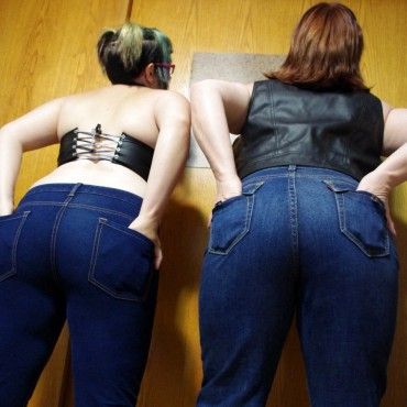 Two BBW in Blue Jeans and Heels