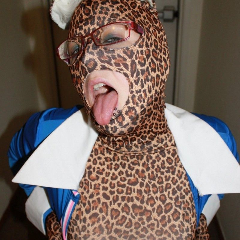 Dressed in my leopard zentai cat suit