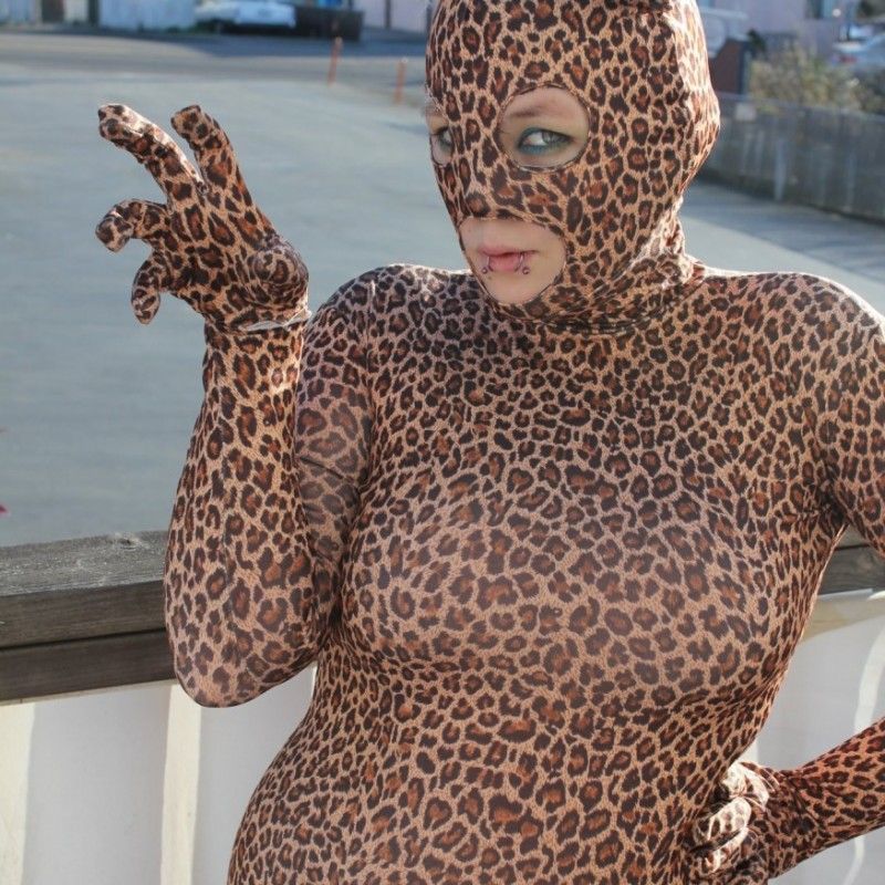 Zentai Cat Suit Outside