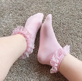 Worn Frilly Nylon Socks FREE SHIPPING