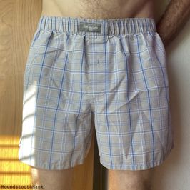 My Worn Old Dirty Grey and Blue Plaid Boxers