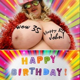 Big tits Bday wishes vid writing on body