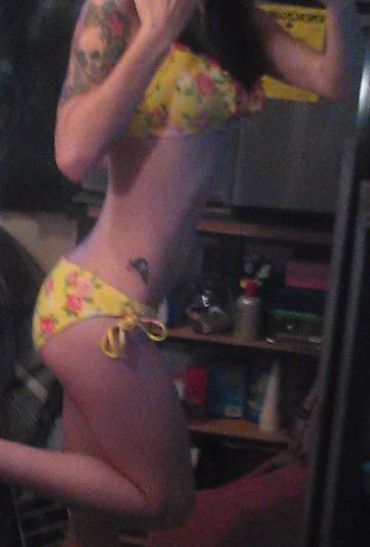 Yellow bikini worn