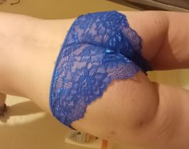 Blue lace panties