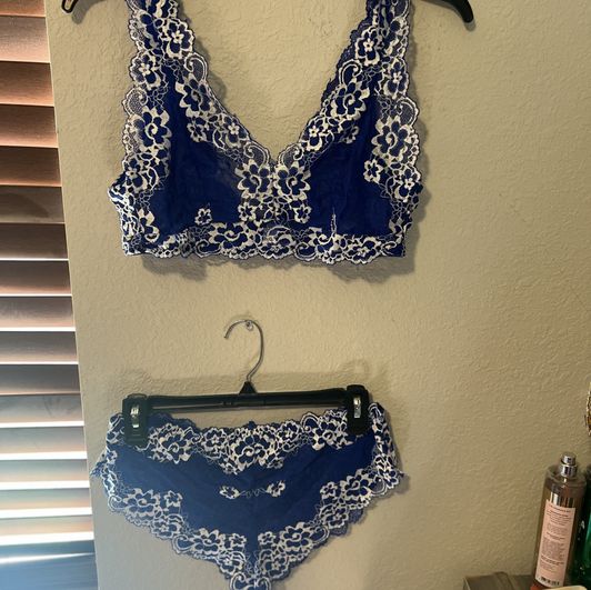 Beautiful Blue Bra and Panty Set