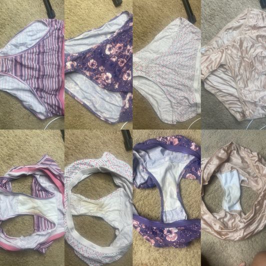 Well worn stained faded Granny Panties