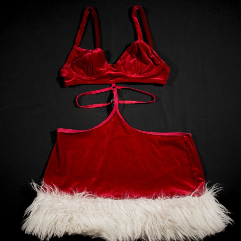 Red velvet and faux fur Miss Claus Dress