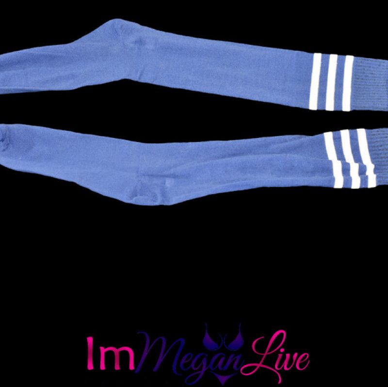 Opaque blue knee high sport socks