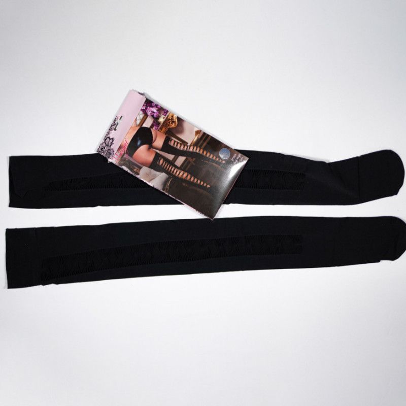 Black thigh high stocking with cut outs