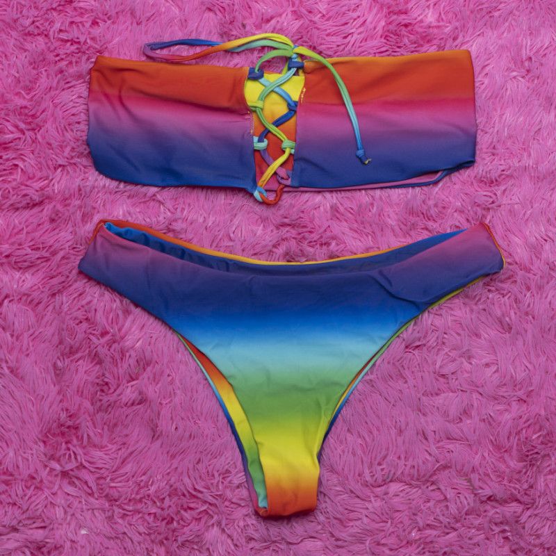 Rainbow Multicolored Bikini Set