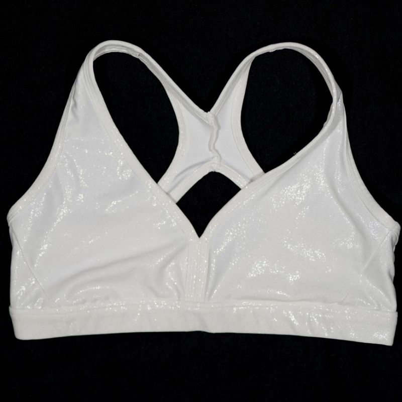 White sport bra with tiny glitters