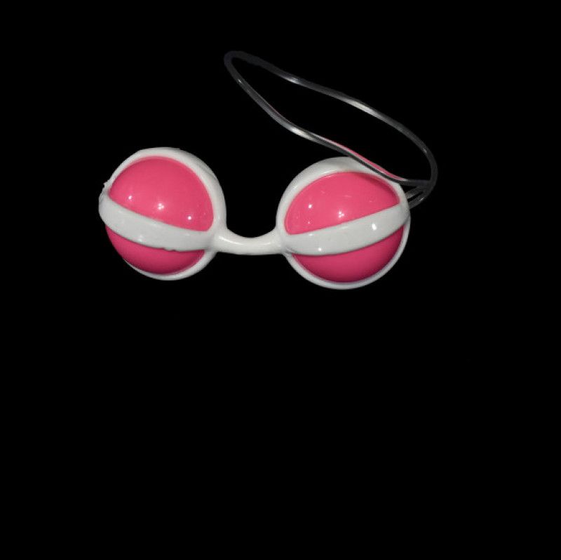 Pink and white silicone vaginal beads