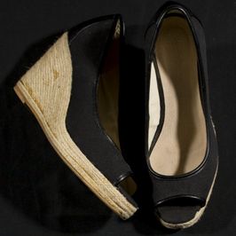 Black  Beige open toes Wedges