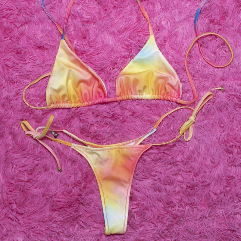 Sunset orange bikini set gstring