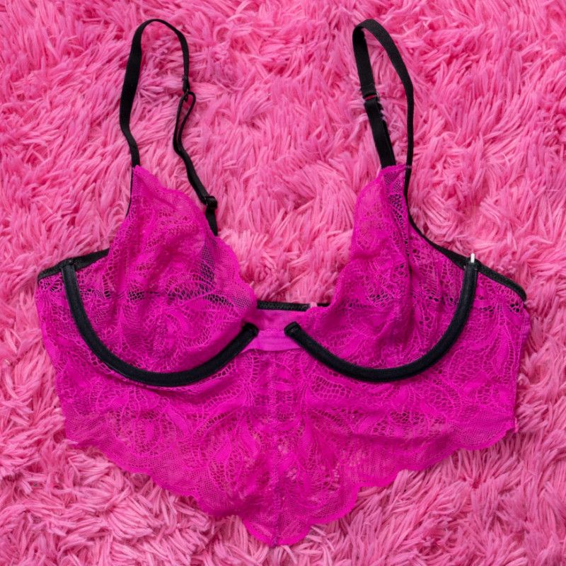 pink lace bralette