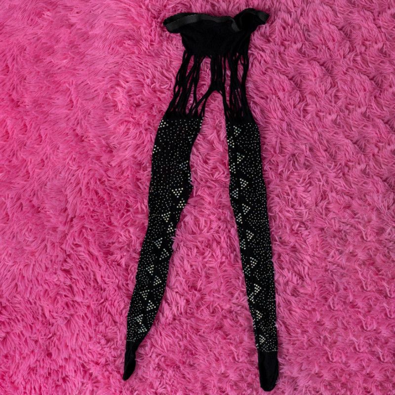 mesh crotchless garter stocking