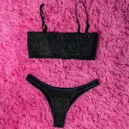 bikini Black w hollographic reflections