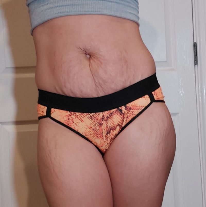 VS Orange Snakeskin Boyshorts