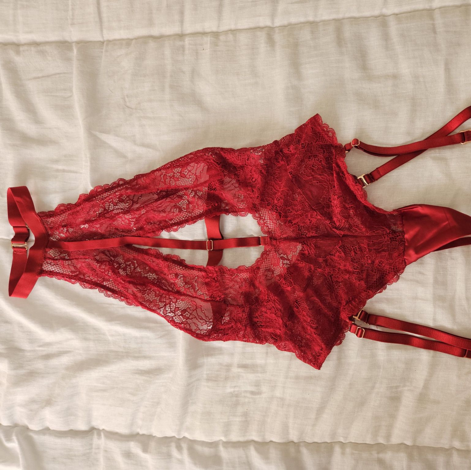 Red Strappy Bodysuit