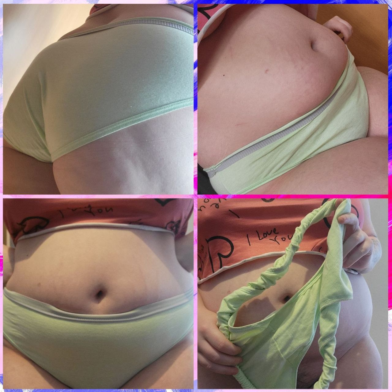 Light Green Cotton Panties WORN