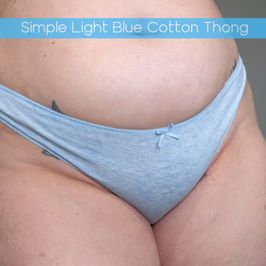 Simple Light Blue Cotton Thong