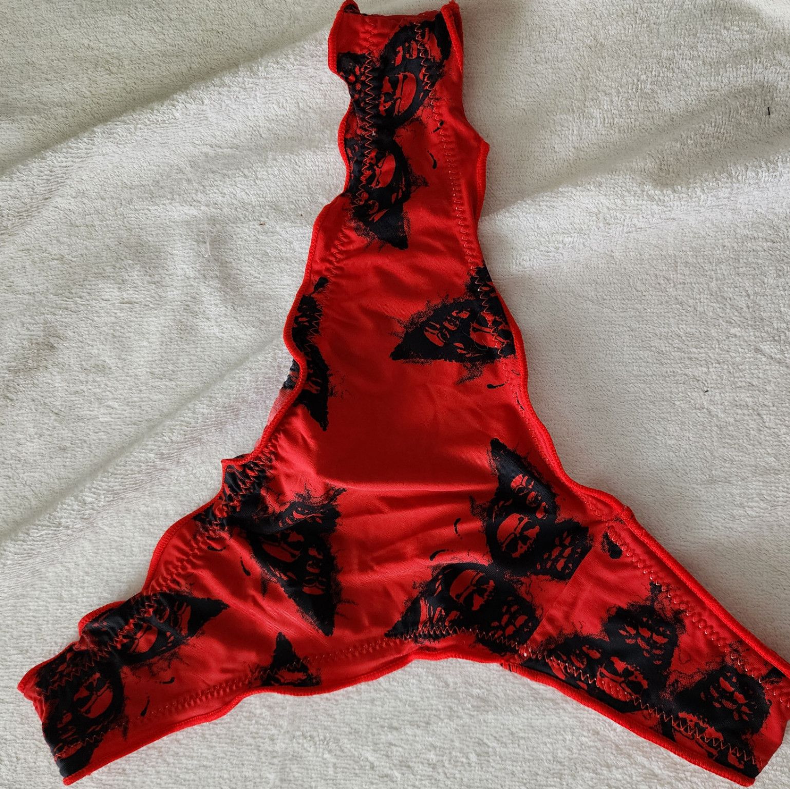 Red thong with butterflies