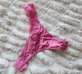 Pink lace panties