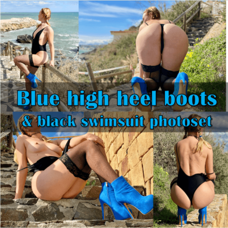 Blue boots and swimsuit HD photoset