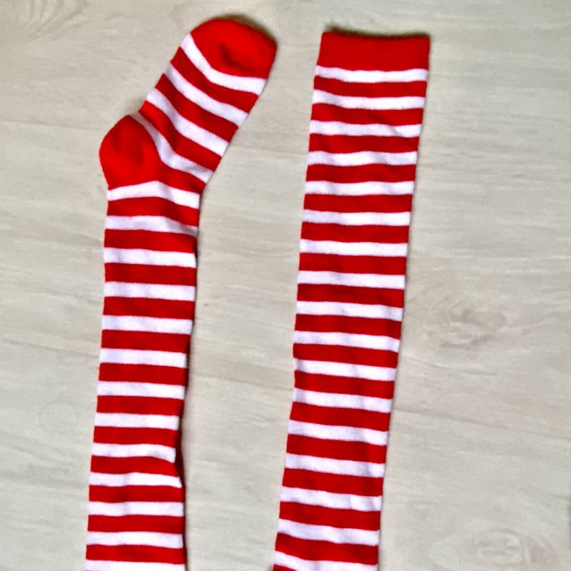 Candy cane striped over knee SOCKS