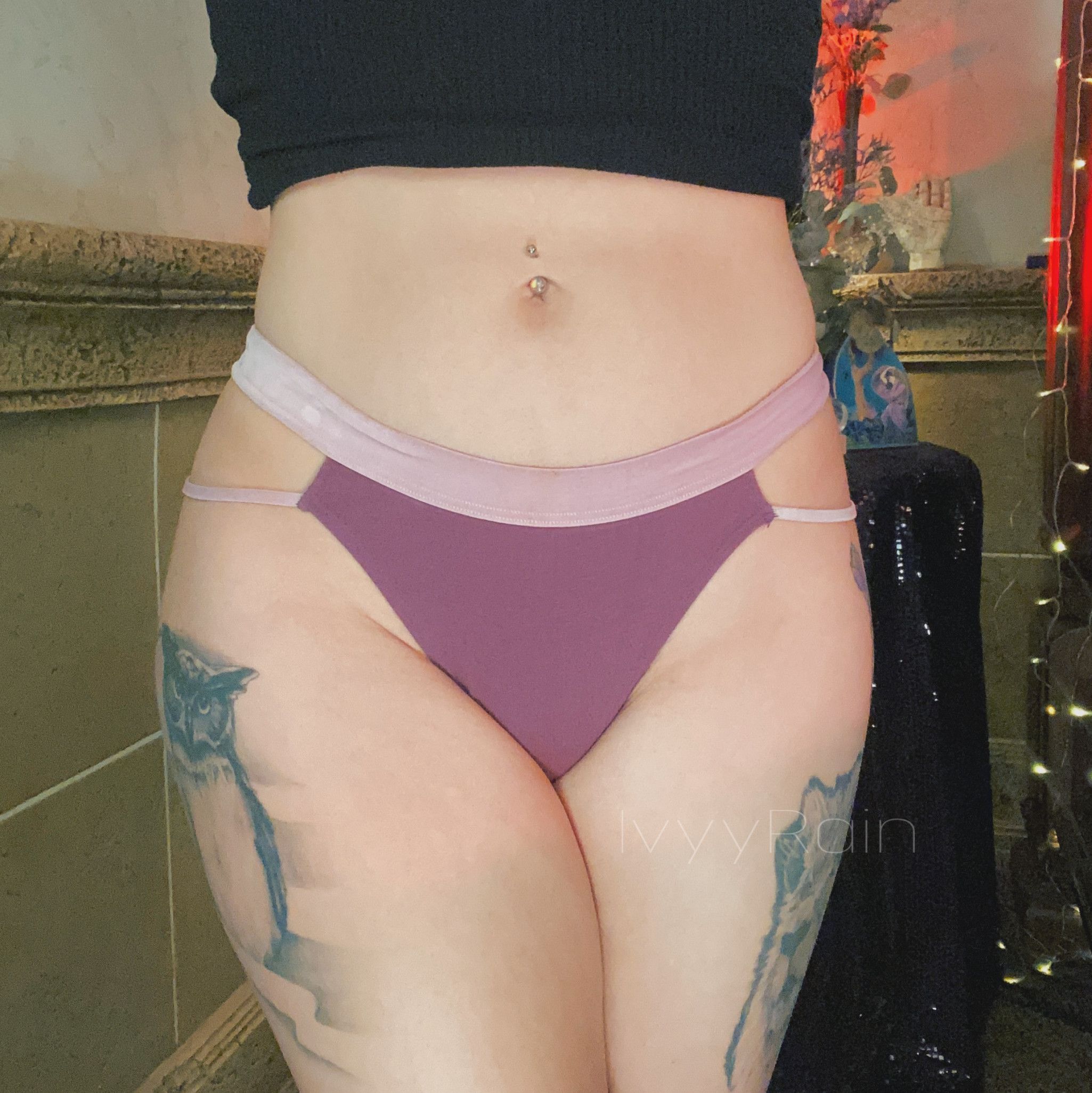 Purple Thong Velvet and Cotton VS PINK Brand