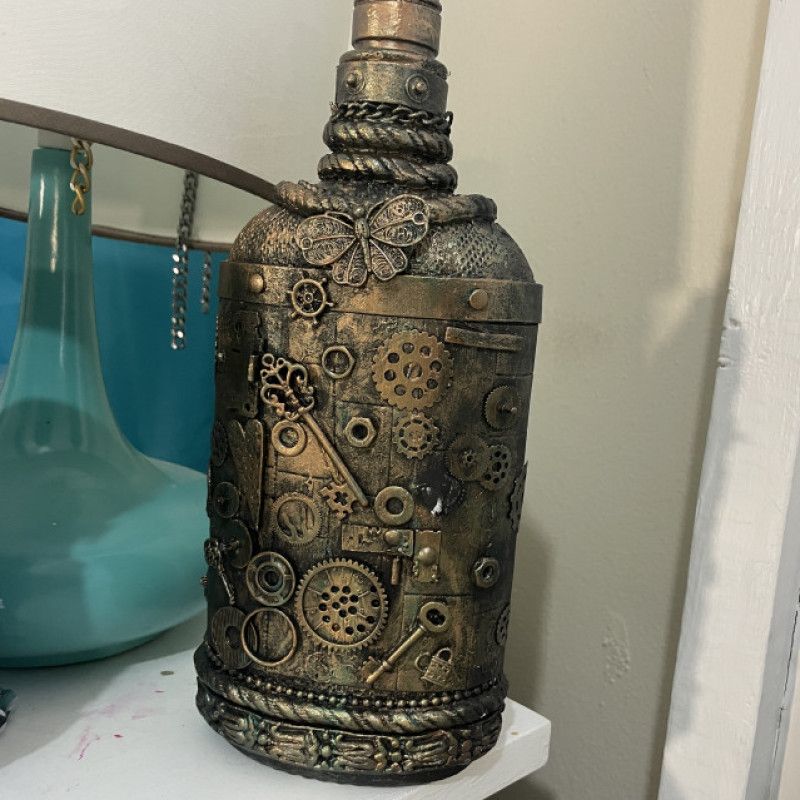 Steampunk decorative bottle made by ME